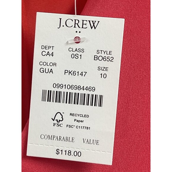 J Crew Coral Suiting Dress Sleeveless Minimalist Workwear Summer Sz 10 NWT BO652 - Picture 4 of 7